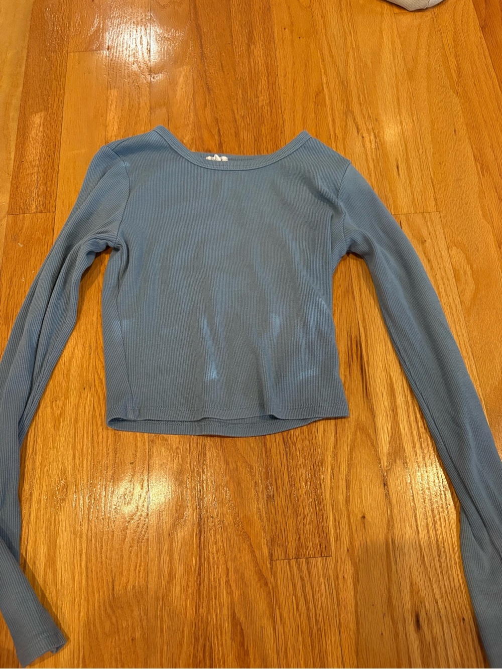 Garage Long Sleeve Ribbed Tee in Dusty Blue